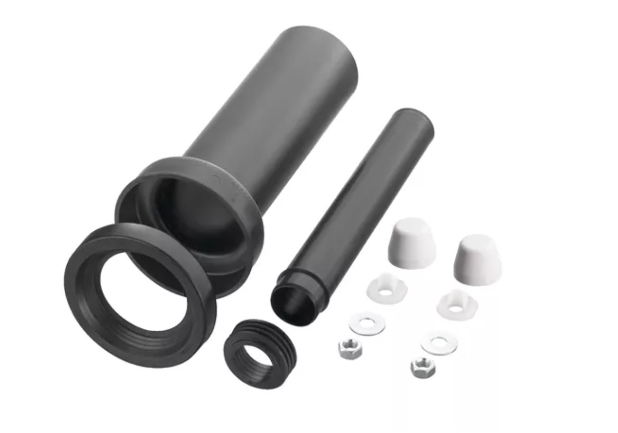 PE Wand-WC-Anschlussgarnitur – 300 mm mit Dichtungen, verschweißbar